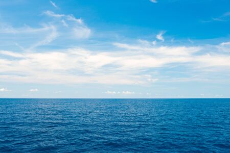 Cloudy sky and sea summer scenery, Beautiful blue ocean and sky.の写真素材
