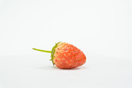 Group of strawberries close up on white backgroundの写真素材