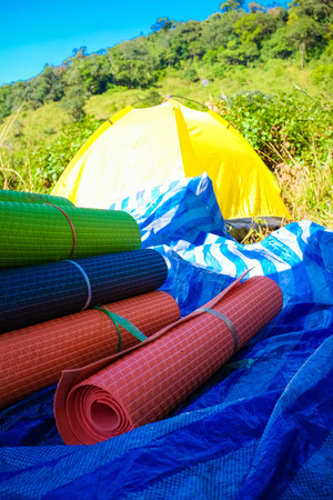 Slipping pad on camping for hikerの写真素材