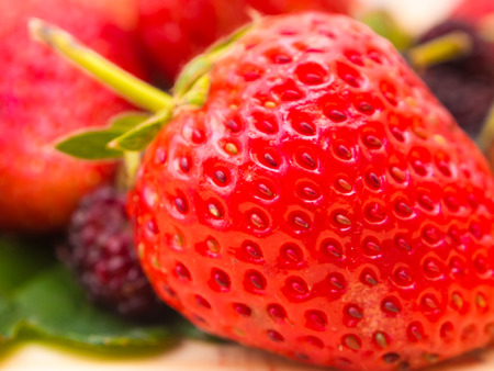 Fresh perfect strawberry close upの写真素材