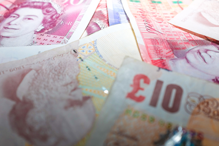 What has happened of  referendum a vote in which everyone, Pile of Pound money background British moneyの写真素材