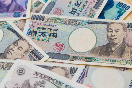 BAckground of Japanese currency notes, JPY moneyの写真素材