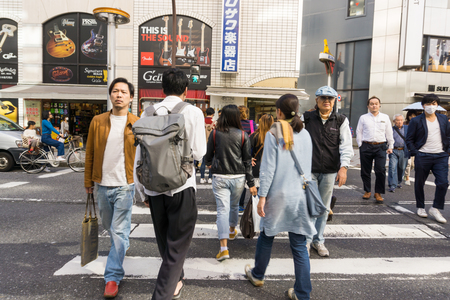 TOKYO, JAPAN - October 24, 2016: Shibuya, It's the shopping district which surrounds Shibuya railway station. This area is known as one of the fashion centers and major nightlife of Japan on October 24, 2016.のeditorial素材