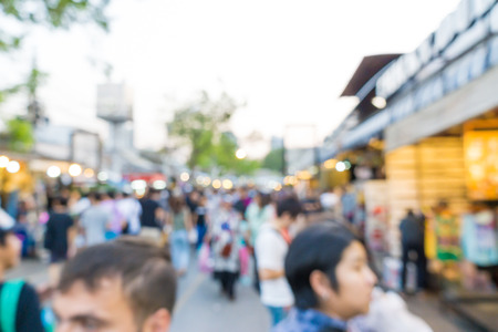 Blurred Chatuchak or Jatujak Weekend Market It's the largest market in Bangkok, Thailandの写真素材