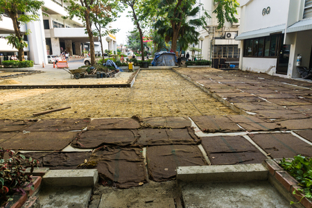 Concrete construction floor building, Cement workのeditorial素材
