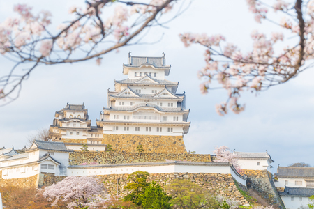 Himeji castle with sakura one of japan's best destination for travel, Hyogo Japanのeditorial素材