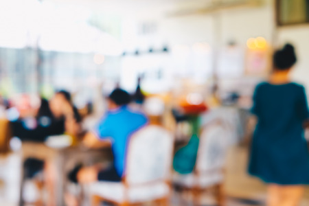 Abstract blurred people in coffee shop background for Ads designの写真素材