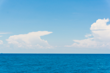 Idyllic perfect blue sky seascape with cloud, Nature landscapeの写真素材