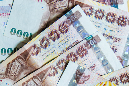 1000 THB money background close up object of business concept, Thai money noteの写真素材