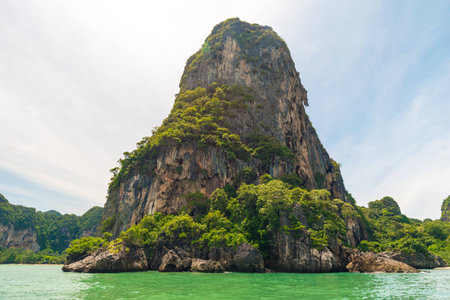 Exotic sea island turquoise water at Krabi Thailandの写真素材