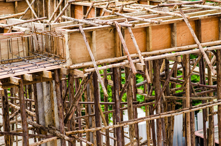 Construction site building metal frame concrete working resident