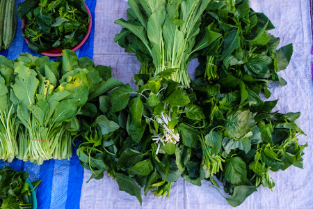 Local traditional organic variety vegetable sell in market, Food industry