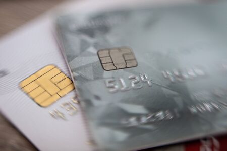 Abstract blurred pile of credit card business financeの写真素材