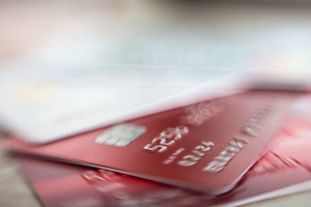 Abstract blurred pile of credit card business financeの写真素材