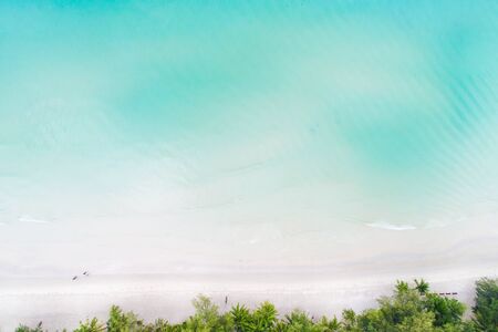 Amazing white sand beach azure sea water aerial view