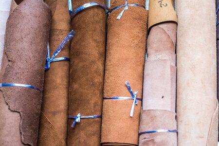 Raw genuine leather crafts industry DIY work