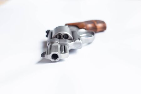 magnum conceal revolver gun on white bckground, Crime conceptの写真素材