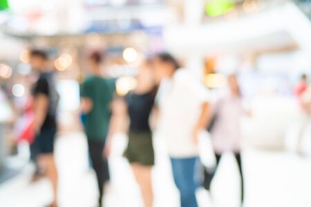 Blurred bokeh people shopping in supermarket moderntrade business backgroundの写真素材