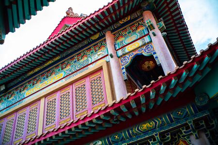 Chinese temple style of buddhist religion in Bangkok. Thailandの写真素材