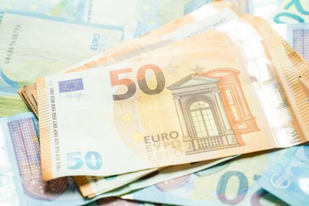 Various value of euro money business finance background, Selective money bill