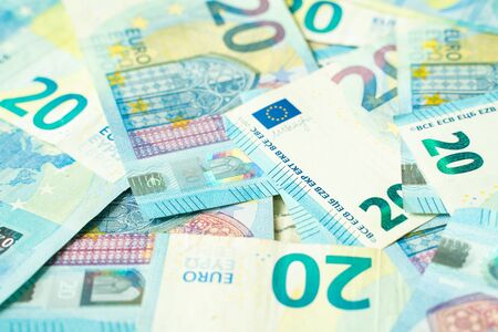 Various value of euro money business finance background, Selective money bill