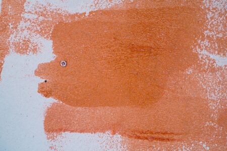 Brown colour paint on white wall use for decoration interiorの写真素材