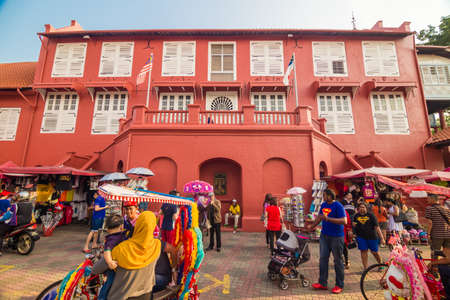 Malacca,Malaysia - October 24,2014: Scenic view of the Christ Church Malacca and Dutch Square,...