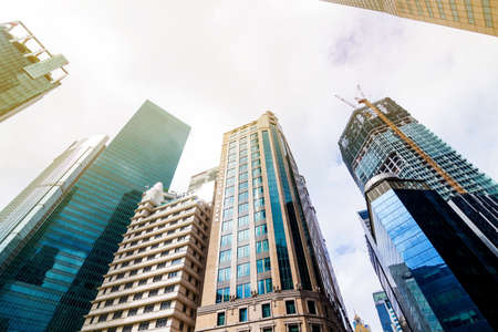 Modern building of Singapore skyline business district, Industrial buildingのeditorial素材