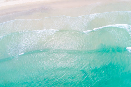 Exotic sea wave beach aerial view summer vacation concept