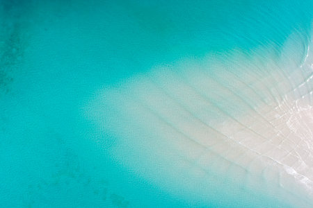 Amazing nature background color of turquoise sea water and beautifully bright. Aerial view azure beachの写真素材