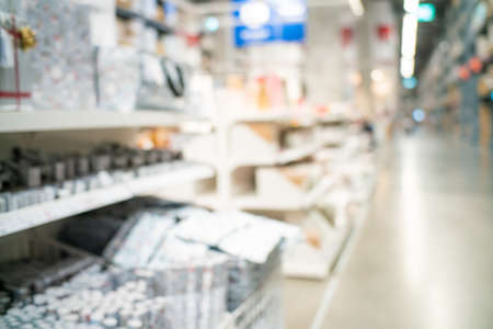 Abstract blurred hardware on shelf in store retail business industryの写真素材