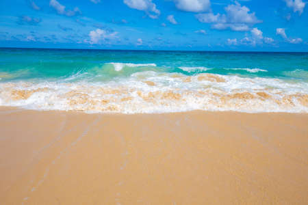 Sea and beach with blue sky sunshine day summer vacation background in Phuket Thailandの写真素材