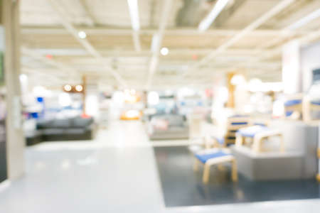 Blurred supermarket with furniture home mart background, Business backgroundの写真素材