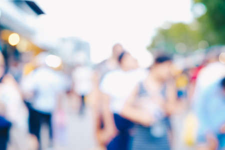 Abstract blurred people shopping in Chatuchak market Bangkok Thaiandの写真素材