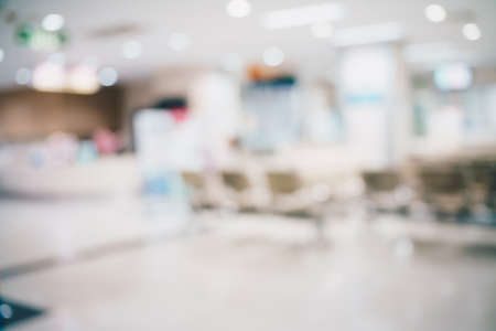Abstract blurred bokeh of people sittinng in hospital healthy concept