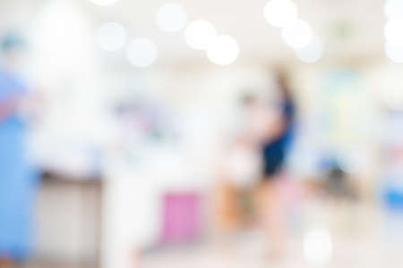 Abstract blurred bokeh of people sittinng in hospital healthy conceptの写真素材