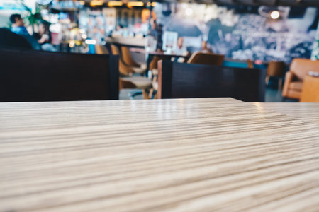 Abstract vintage blurred cafe restaurant with people customer defocus background