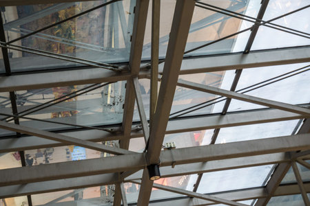 Airport metal roof structure indoor building Gavanized roof tile steelの写真素材