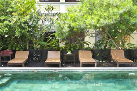 Swimming pool overlooking the mountains and sky のeditorial素材