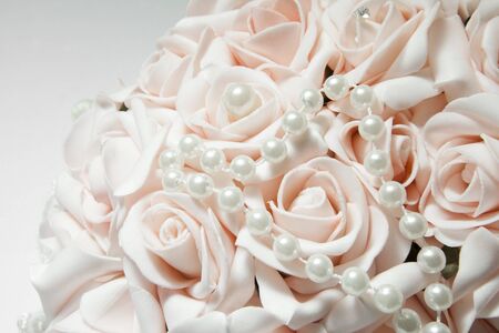 bouquet of roses and freesiasの写真素材