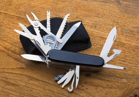 Knife multi-tool, isolated on white background