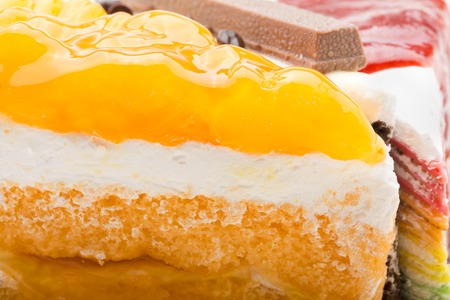 delicious Orange cake on white background