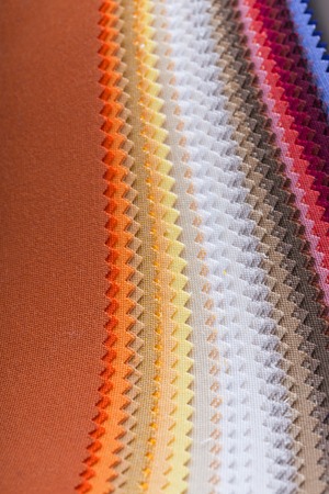 Multicolor tone of fabric sample on white background