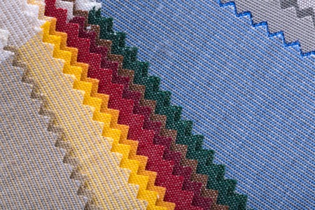 Multicolor tone of fabric sample on white backgroundの写真素材