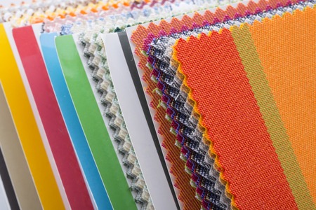 Multicolor tone of fabric sample on white background