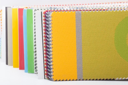 Multicolor tone of fabric sample on white background