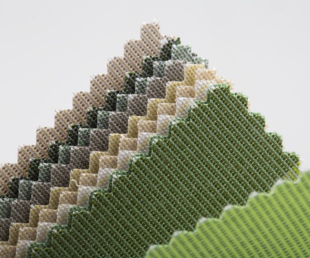 Multicolor tone of fabric sample on white background