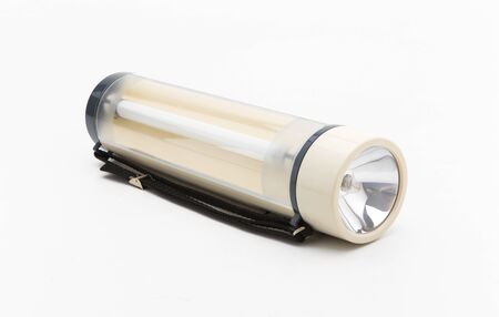 flashlight isolated on whiteの写真素材