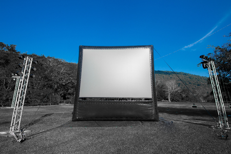 Projection screen in the gardenの写真素材