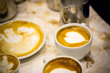 Coffee latte artの写真素材